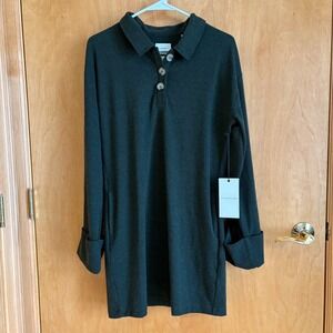 7Diamonds Generation Long Sleeve Polo Dress Dark green Khaki XS WGD-8000 New‎